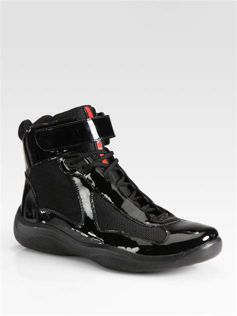 prada shoes high top|Prada high top sneakers women's.